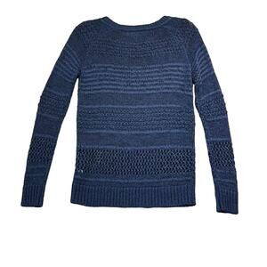 360 Sweater Womens XS Open Knit Linen Blend Long Sleeve Knit Top